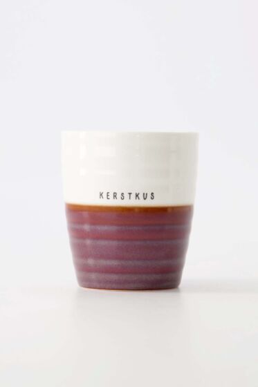 Zusss koffiemok kerstkus wit/donkerrood