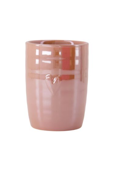 Zusss koffiemok parelmoer hartje roze