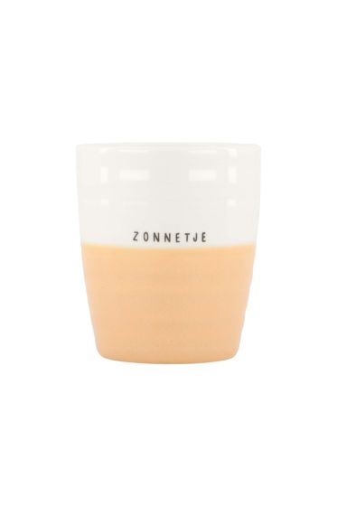 Zusss koffiemok zonnetje wit/perzik