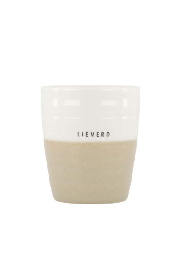 Zusss koffiemok lieverd wit/zand