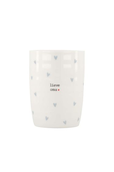 Zusss koffiemok hartjes lieve oma lichtblauw/wit