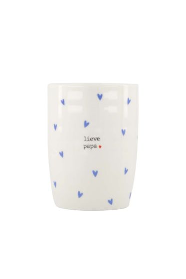 Zusss koffiemok hartjes lieve papa blauw /wit