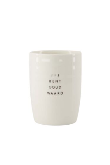 Zusss koffiemok goud waard wit/zwart