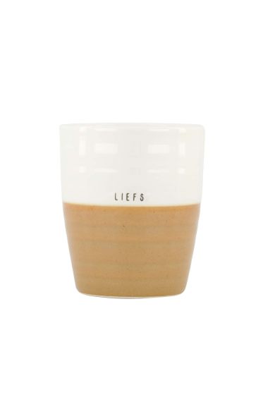 Zusss koffiemok liefs wit/oker