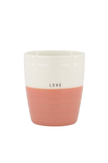Zusss koffiemok love wit/oudroze