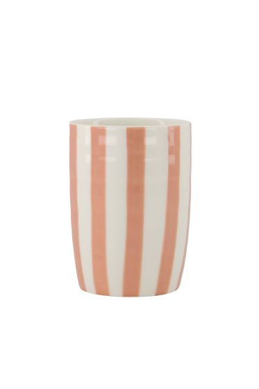 Zusss koffiemok streep wit/oud roze