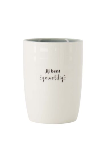 Zusss koffiemok je bent geweldig wit/grijsblauw
