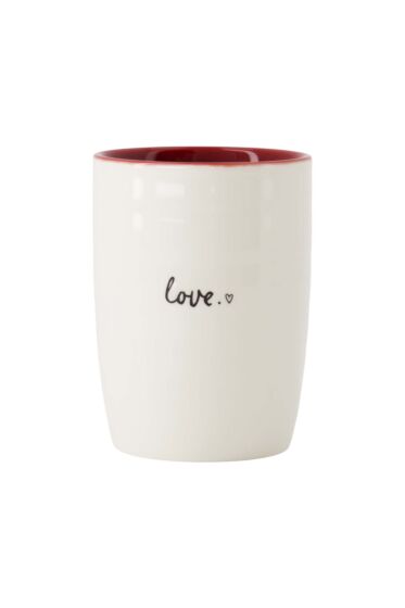 Zusss koffiemok love wit/rood