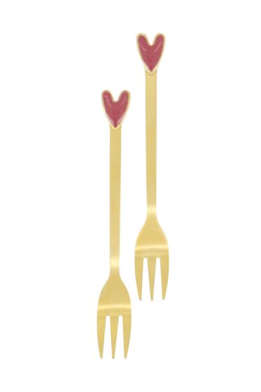 Zusss set van 2 vorkjes hartje