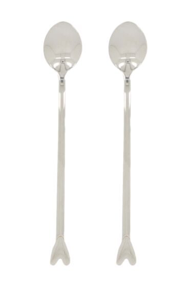 Zusss set van 2 lange lepels hartje zilver
