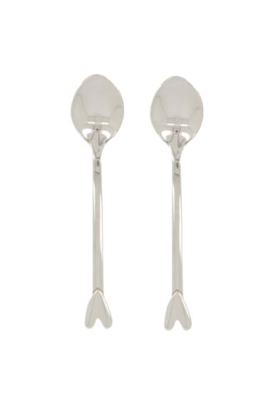 Zusss set van 2 lepeltjes hartje zilver