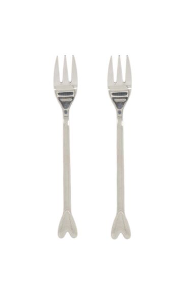 Zusss set van 2 vorkjes hartje zilver