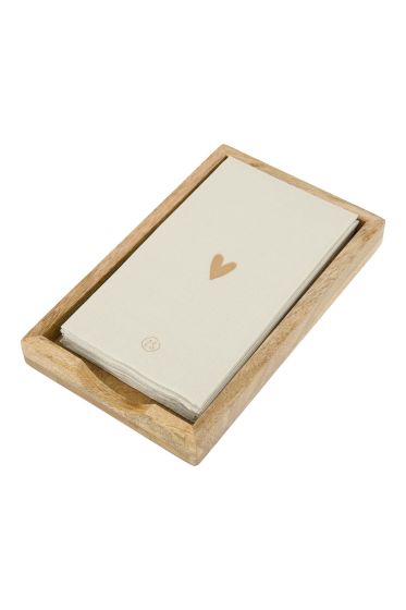 Zusss servethouder hout hartje 10x20cm naturel