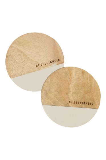 Zusss set van 2 onderzetters hout gezelligheid zan
