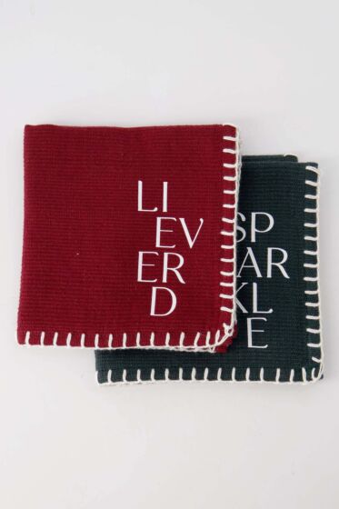 Zusss set van 2 vaatdoekjes hartje lieverd rood/do