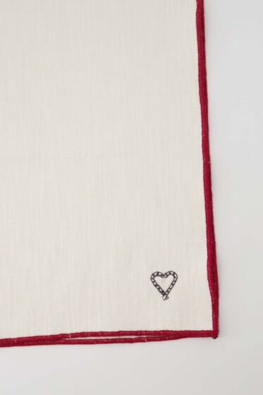 Zusss placemat hart off white/rood