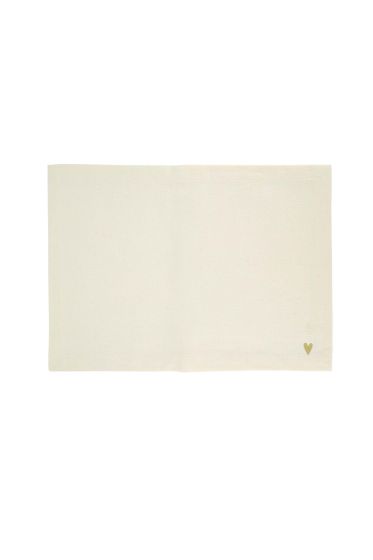 Zusss placemat hartje wit/goud