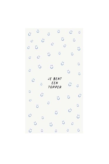 Zusss servetten rechthoek topper wit/blauw