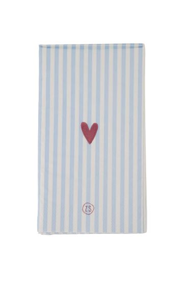Zusss servetten streep hartje 11x20cm