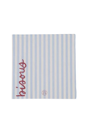 Zusss servetten bisous kusss streep 12.5x12.5cm