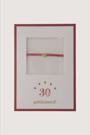  Zusss armbandje hartje 30 gefeliciteerd