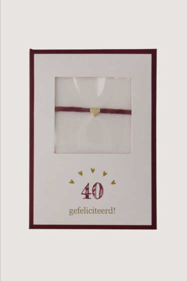  Zusss armbandje hartje 40 gefeliciteerd