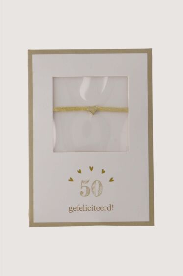  Zusss armbandje hartje 50 gefeliciteerd