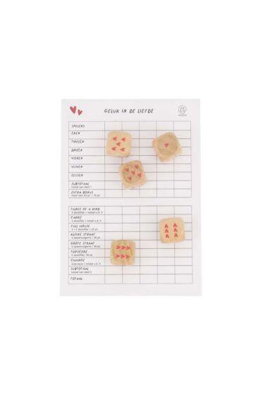 Zusss spelletje yahtzee wit/rood