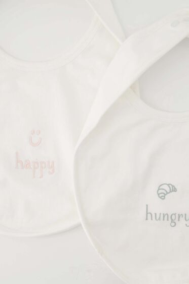 Zusss set van 2 slabbetjes wit