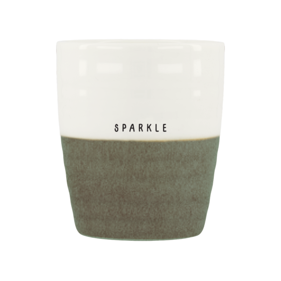 Zusss koffiemok sparkle wit/donkergroen