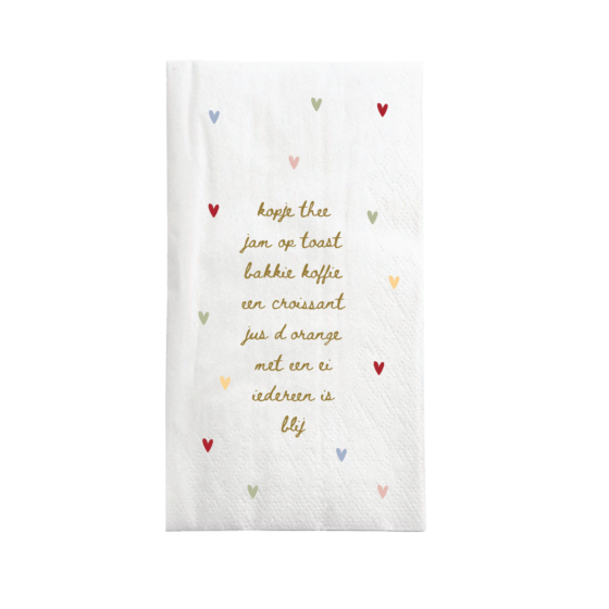 Zusss servetten rechthoek iedereen is blij hartjes