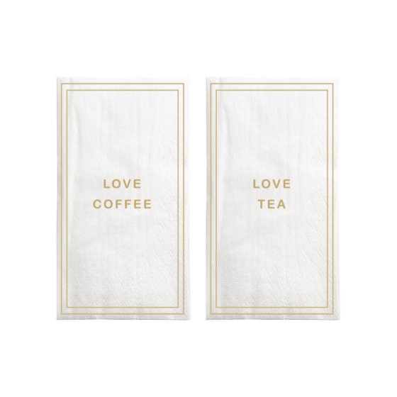  Zusss servetten rechthoek love coffee/tea