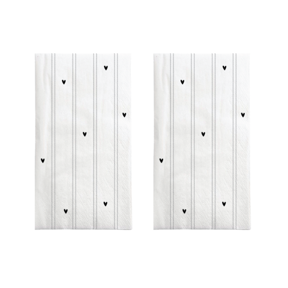  Zusss servetten rechthoek strepen / hartjes