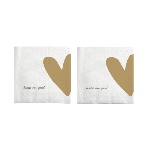  Zusss servetten vierkant hartje van goud