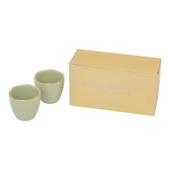 Good Morning egg cup set of 2 pale green