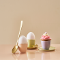 Good Morning egg cup set of 2 old pink